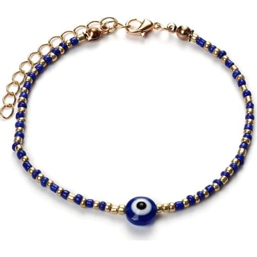 Evil Eye Bracelets Ceramic Seed Beads Lucky Bracelets for Women Girls