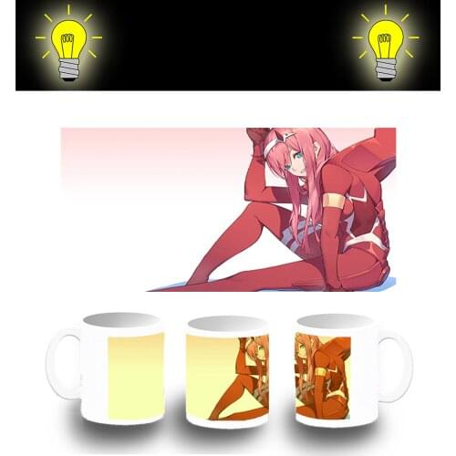 MERCHANDMANIA Cup photoluminescent DARLING IN THE FRANXX ZERO TWO glow Dark Custom washable ceramic gift
