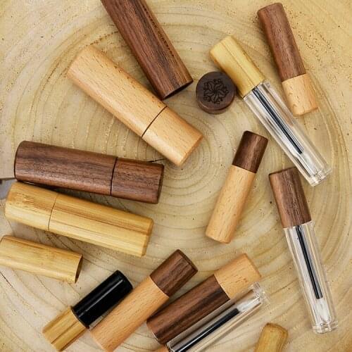 ECO-friendly lip balm containers 5ml Gold Silver Bamboo Lipstick Tube wholesale lipbalm empty container