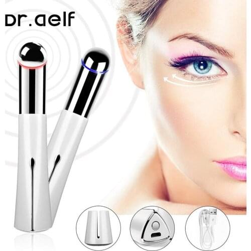Dr.aelf Electric Heated Sonic Eye Massager Wand Rechargeable Face Massager Roller Wand Eliminating Wrink Eye Care Machine
