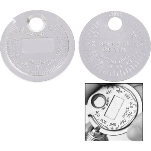 Hot Sale 1pc Spark Plug Gap Gauge Measurement Tool Coin- Type 0.6-2.4mm Range Spark Plug Gage Caliber Measuring Tool