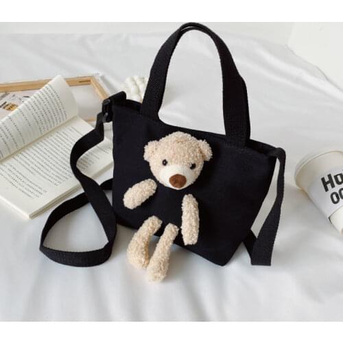 Canvas Kids Kindergarten Messenger Bags Children Shoulder Bag Bear Toddler Crossbody Bags for Girls Coin Purse Cute Baby Handbag