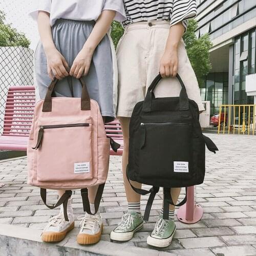 Hot Leisure Canvas Backpack For Teen Girl Simple Fashion Travel Backpack Korean Student School Bag Tote For Women Shoulder Bag