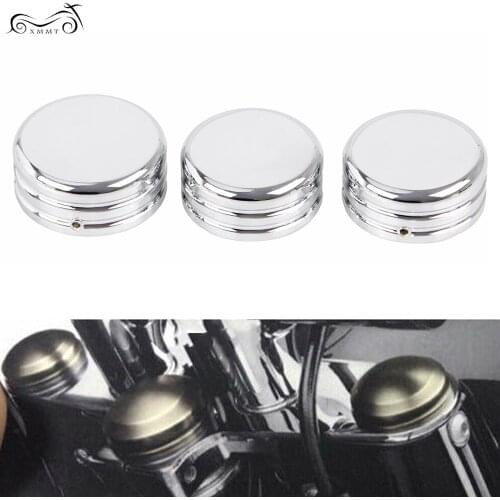 Chrome CNC Motorcycle Upper Fork Stem Nut Covers For Harley Sportster 883 Iron Low XL883L FXD FXDL FLS FLSS FLSTF FLSTN