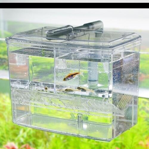 Double-Deck Clear Fish Breeding Isolation Box Aquarium Breeder Fish Tank Hatching Incubator Fish House Home fish separation box