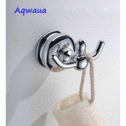 Aqwaua Towel Hook Brass Robe Hook Contemporary European Design Wall Hanger Accessory for Bathroom 100% Copper