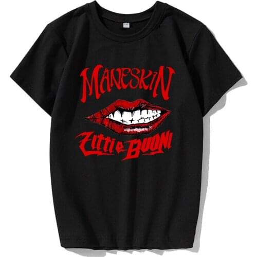 Maneskin 100% Cotton Print Spring Summer Holiday Street Graffiti Style Men/women Casual T-shirt Novelty Street Hip Hop Style
