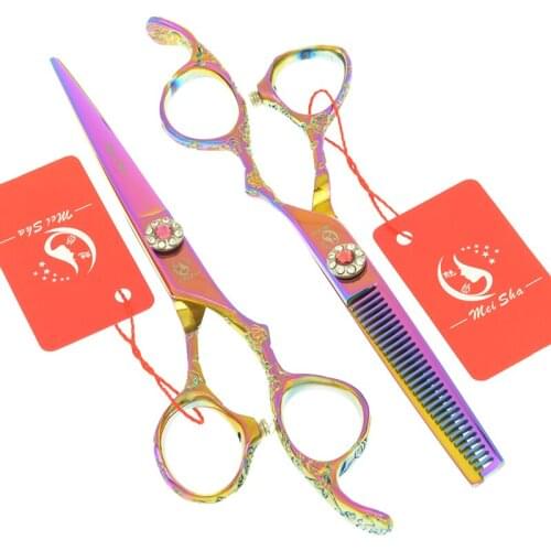 Meisha 6 inch High Quality Barber Hair Beauty Cutting Scissors Plum Handle Salon Hairdressing Thinning Styling Shears A0114A