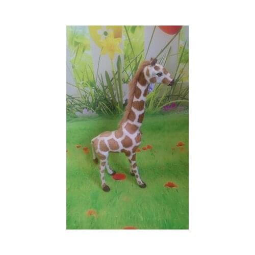 Simulation giraffe Handmade craft model ,polyethylene&furs about 20x30cm giraffe toy home decoration Xmas gift w4135