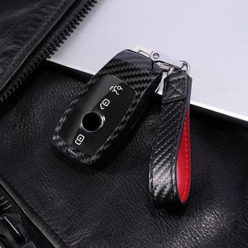 New PC Carbon Fiber Fob Full protective Cover Car Key Case For Mercedes Benz AMG 2017 E Class W213 for gifts