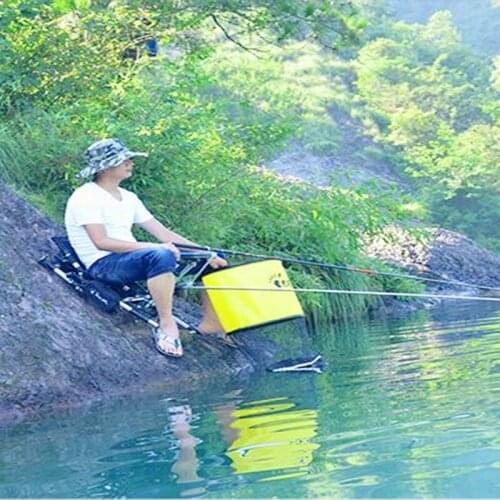 New Folding Fishing Chair Portable Fishing Box Light Multi-purpose Backpack Beach Chairs with Retractable Feet