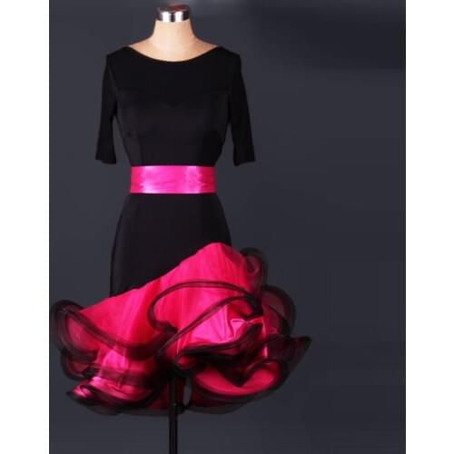 New style Latin dance costume half sleeves spandex latin dance dress for women latin dance competition dresses S-4XL