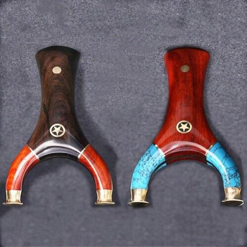 Outdoor Hunting Catapult Tools Ebony clip pure copper with Flat Rubber Bands Shooting Slingshot Fast bow shot Crossbow Store