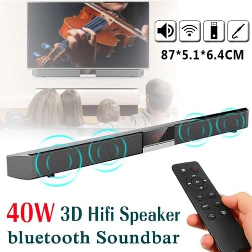 40W High Power Bluetooth Speaker Wireless TV Sound Bar Home Theater Stereo Subwoofer Remote Control System Computer Sound Column