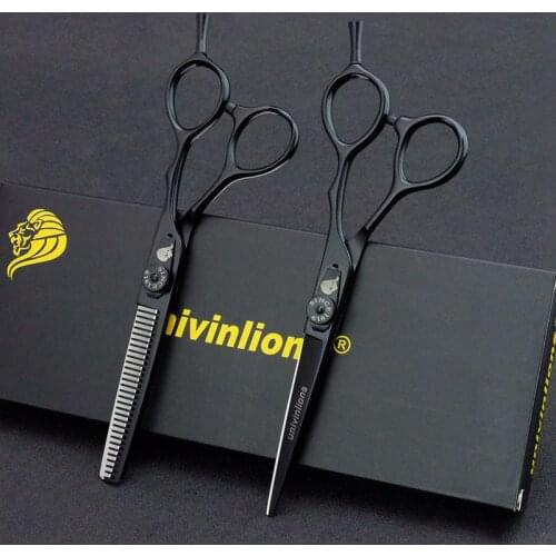 6" black hair scissors japanese razor hairdressing scissors barber hair clipper for salon hairstylist hair cutting shears kit
