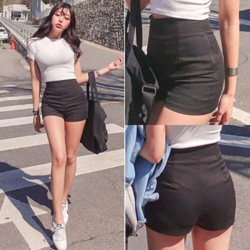 High waist shorts women 2020 new black shorts tight elastic dancing shorts plus size AA hot shorts