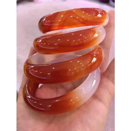 Class A Natural Chalcedony Bicolor bracelets women handcarved jade bangle jewelry jadeite bangles Real agate gift bracelet