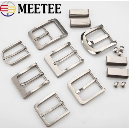 Meetee 1pc High-grade Pure Titanium Alloy Belt Buckles Anti-allergy Pin Buckle Belts Head Clip DIY Jeans Leathercrafts Accessory