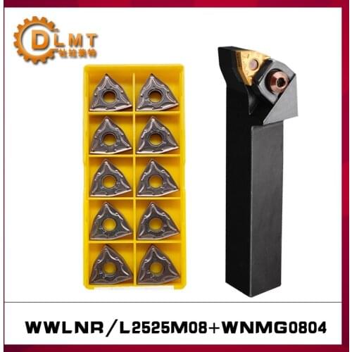 1pc WWLNR WWLNL Turning tool bar WWLNR2525M08 WWLNL2525M08 +10pcs Turning blade WNMG080404 WNMG080408 VP15TF UE6020 US735