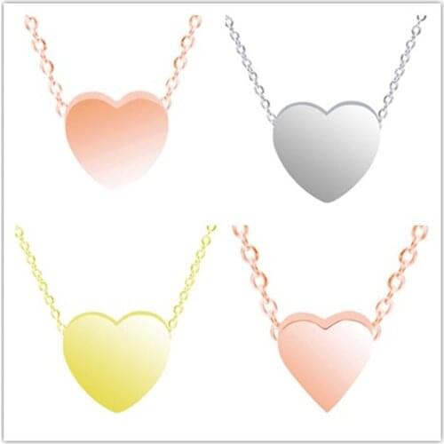 1PCS Delicate Love Heart Charm Pendant Necklace Choker Chain Necklaces 45CM For Women Jewelry Best Gift for Friend Three Colors