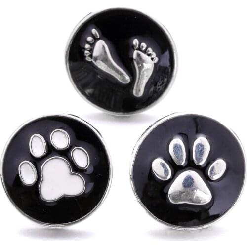 10PCS/LOT High quality 18-20mm dogs foot snap button jewelry metal Snap jewelry Bracelet For mothers day gift snap Jewelry