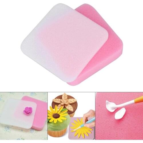 2pcs Fondant Flower Shapes Mat Shaping Foam Pad Sponge Gum Paste Baking Decorating Mat For Flower Making Tools