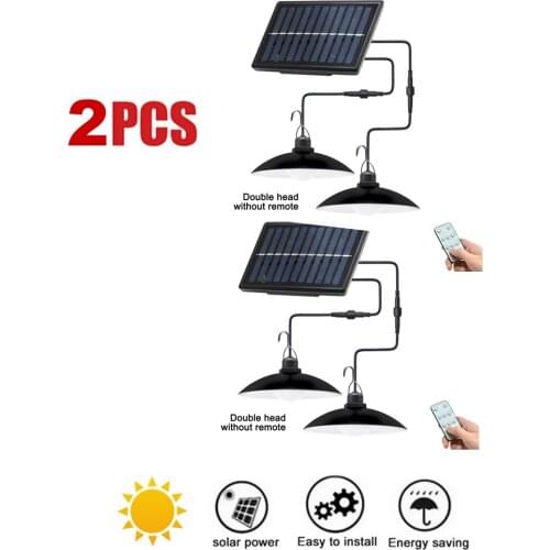 2pcs Retro Lampshade LED Solar Light Solar Emergency Lamp Outdoor Indoor Waterproof Camping Terrace Garden Home Tent Chandelier