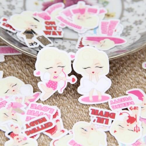 40pcsWaterproof Cute Sexy Women Girl Lady Decorative DIY Scrapbooking Stickers for Phone Case Stationery Suppliers Laptop