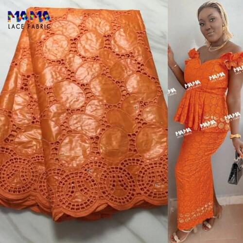 5 Yards Yellow 2021 Latest African Lace High Quality Embroidery Bazin Riche Printing Lace For Sewing Dresses Material