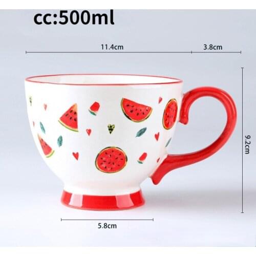500ml Nordic Coffee Cup with Handle Creative Breakfast Cup Milk Cereal Cup Kitchen Office Beverage Home Decoration Gift