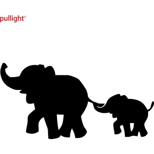 8*18cm Mom and Baby Follow Closely Cute Elephant Warm and Happy Family Car Sticker for Truck Window Kayak Car Decor Vinyl Decal