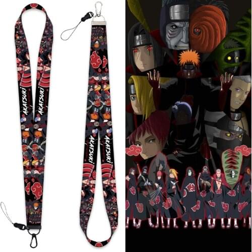 Anime Akatsuki Ninja Lanyard Keychain Peripheral Pendant Detachable Cassette Rope Hand Rope Wristband