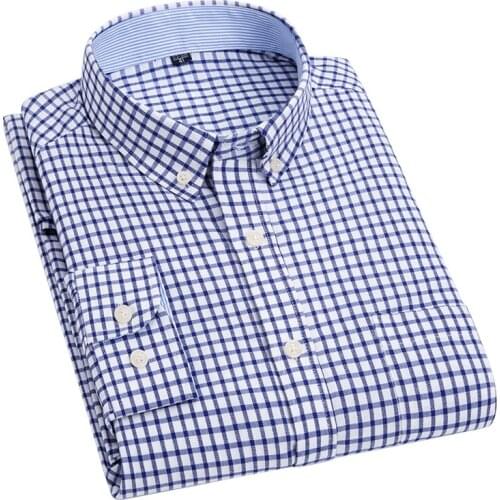 Aoliwen brand New Fashion Casual Mens Shirt Long Sleeve Striped Slim Fit Shirts S-4XL Contrast stitching long-sleeved shirt