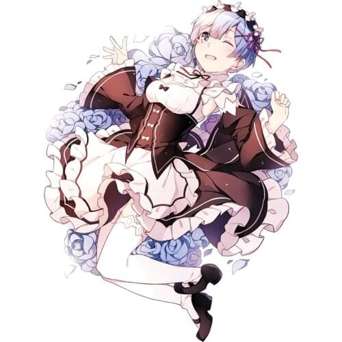 Three Ratels C482 Re:Zero Anime girl car windshield sticker road bike decal wall stickers for bathroom home decoration