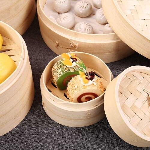 Bamboo Steamer With Cover Set Steam Basket Cooker Cooking For Dumpling Dim Sum Snack Vegetable Egg Fish Rice Kitchen Tool
