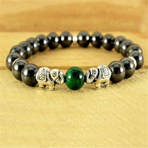8MM Hematite Buddhist Bead Bracelet Lucky Healing Cuff Unisex Pray Mala Handmade