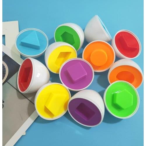 6PCS Eggs Early Educational Montessori Toys Color Shape Match Cognition Preshcool Learning Kids Toys for Girls Boys