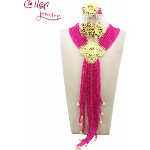 African Beads Jewelry Set nigerian wedding bridal Crystal Beads Necklace Set African style Statement necklace jewelry set W12312