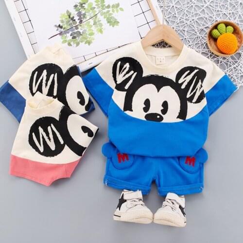 Infant Kids Cute Cartoon Outfit Suits Clothes Top +Pants 2Pcs Girl Boys Summer Tracksuits Childrens Clothing