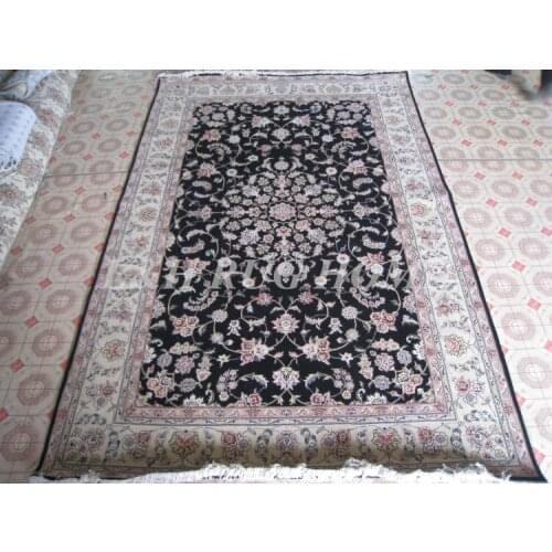 Free shipping 6'X9' 160 Line Hand-knotted Wool and silk Oriental Persian carpet handmade carpet