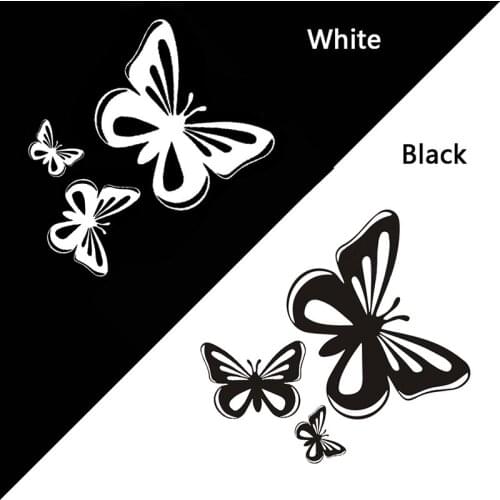 15.2 * 17 Cm Beautiful Butterfly Car Sticker Mode Vinyl Car Modeling STICKER BLACK / White Body Window Sticker Auto Parts