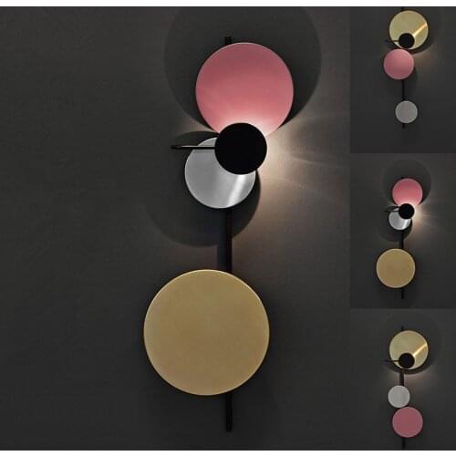 Round wall lamp Nordic Personality Colorful Metal indoor lighting wall Art DIY Planet Dinner Bedside minimalist wall light