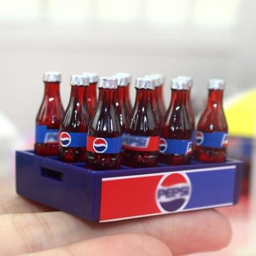 1Set 12pcs Mini Coke Drinks 1/12 Dollhouse Miniature food Drinks Pretend Play Kitchen Toys for blyth ob11 Accessories