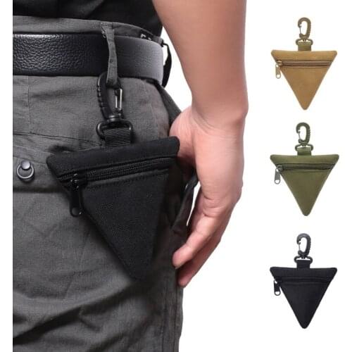 Mini Tactical Wallet Coin Key Purse Military EDC Pack Small Earphone Pouches Outdoor Triangle Waist Bag Hunting Bag