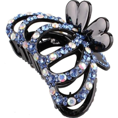 Fashion Crystal Hair Claws Flower Crab Hair Clips Women Girls Hairgrip Ladies Rhinestone Barrettes Headdress Hair Accessories