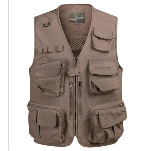 2021 Mens Autumn Four Seasons Wear Multi-Pocket Vest