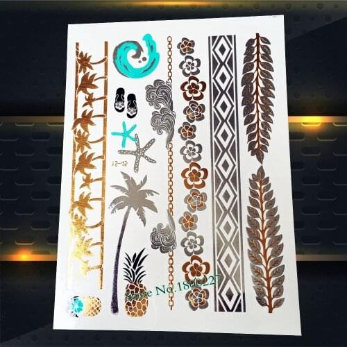1PC Top Quality Women Henna Flower Tattoo Stickers PYS-45 Golden Tree Design Tattoo Children Gifts Summer Style Tattoo Adhesive
