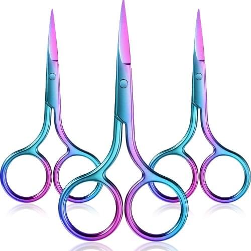 Eyebrow Scissors Cuticle Scissors Stainless Steel Manicure Scissors for Nails Multi-Purpose Small Curved Scissors for Facial