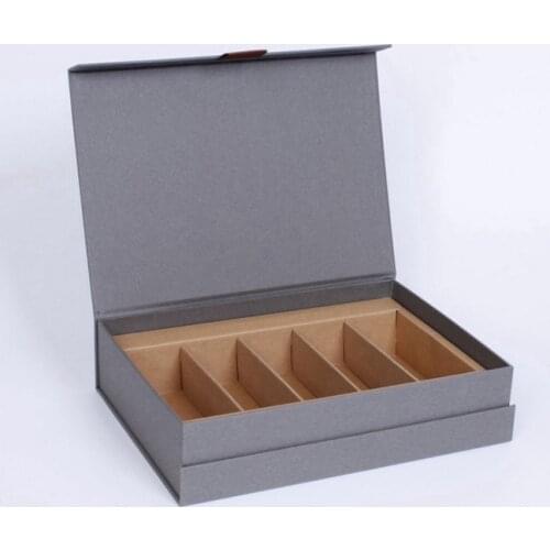 Wholesale custom printing wedding favors gift flip box coated art paper and grey cardboard foldable box with ribbon ---PX11055