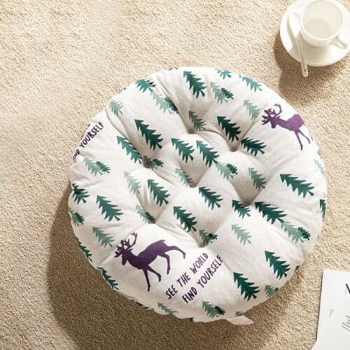 Printed Thicken Round Chair Cushion Seat Cushions Home Decor Pillows Meditation Cushion Throw Pillows Office Chair Cushion Floor